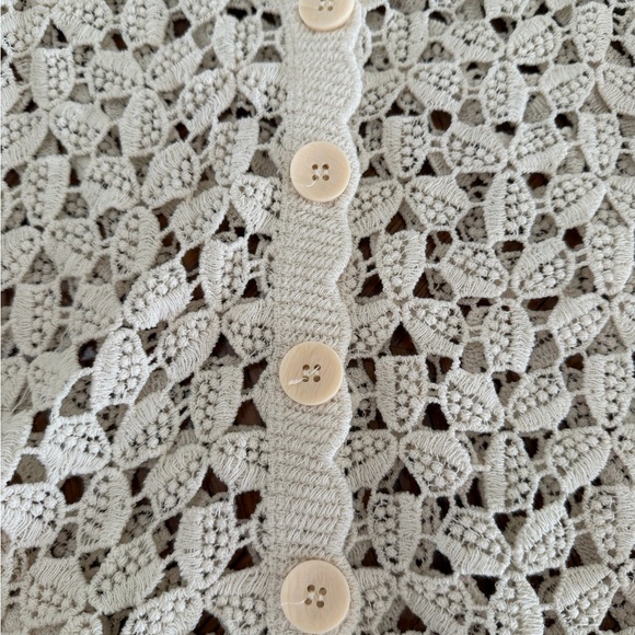 Rebellion Cream Floral Crochet Knit Cardigan-Excellent Condition- Size M - Picture 8 of 8